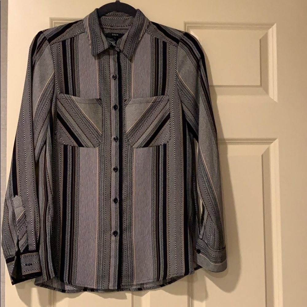 Drew multi print blouse dark tones